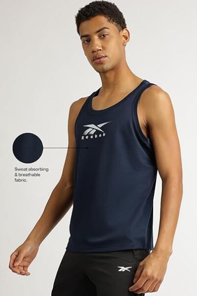 Reebok Men's Solid Regular Fit T-Shirt