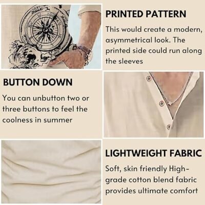 DEELMO Men's Cotton Blend Short Kurta