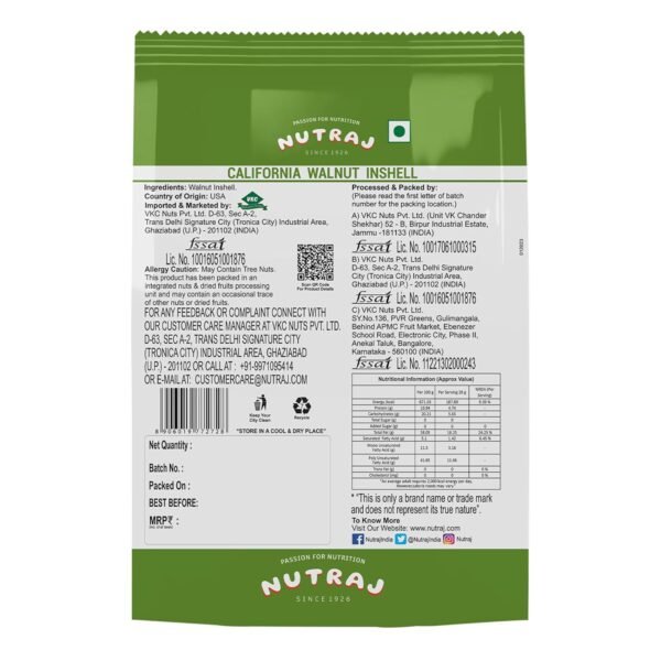 Nutraj California Inshell Walnuts, Raw 1000g - Image 2