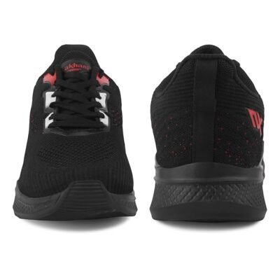 Lakhani Aashirwad Plush Black-Red Training Shoes