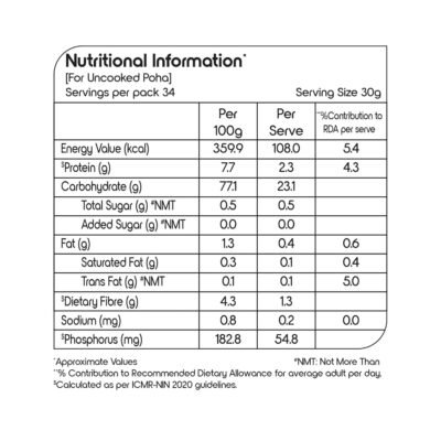 FORTUNE Thick Indori Poha, Super Soft, 500g