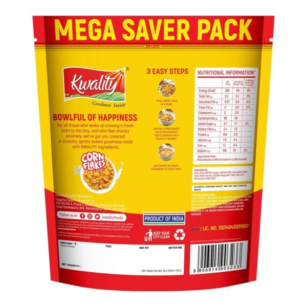 Kwality Corn Flakes 800g - Image 3