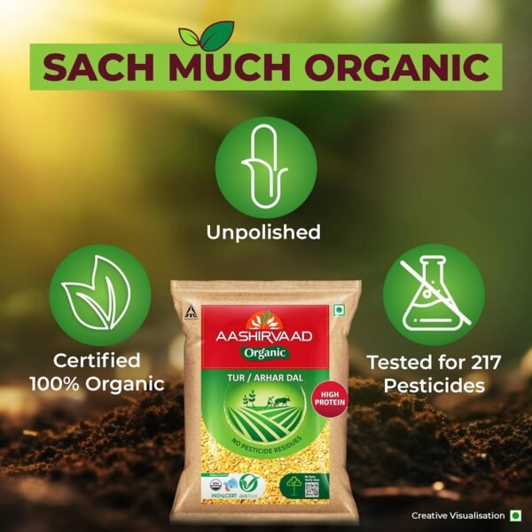 Aashirvaad Organic Arhar/Tur Dal - 1 Kg - Image 4