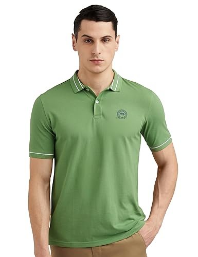 Peter England Men's Regular Fit Insignia Half Sleeve Polo T-Shirt