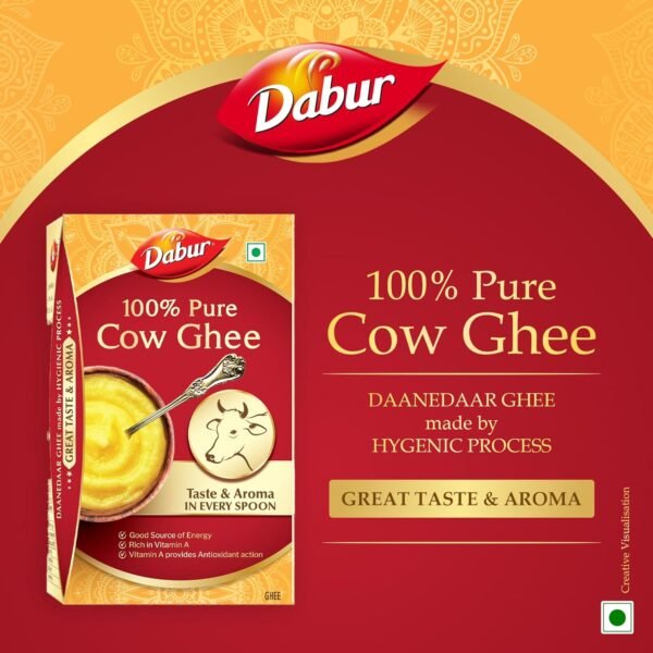 Dabur 100% Pure Cow Ghee - Rich in Aroma and Nutrition - Image 4