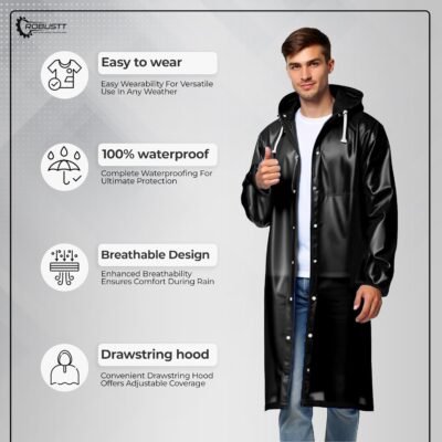 Robustt Unisex Raincoat - Waterproof & Lightweight