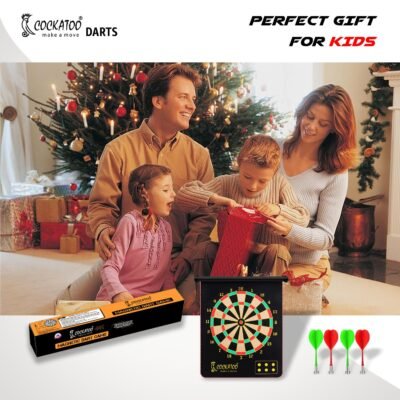 Cockatoo Dual-Sided Magnetic Dartboard – 12 Inch Black | Safe