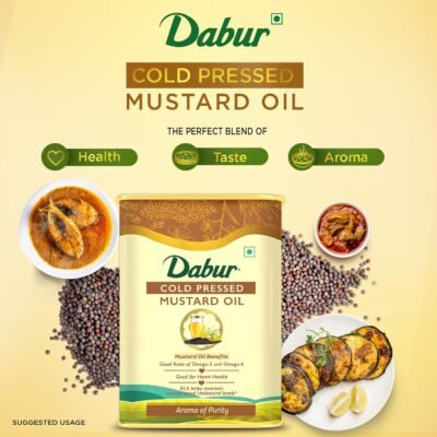 Dabur Cold Pressed Mustard Oil - 3L