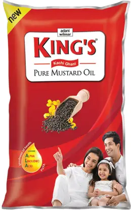 King's Kachi Ghani Mustard Oil Pouch - 1 L