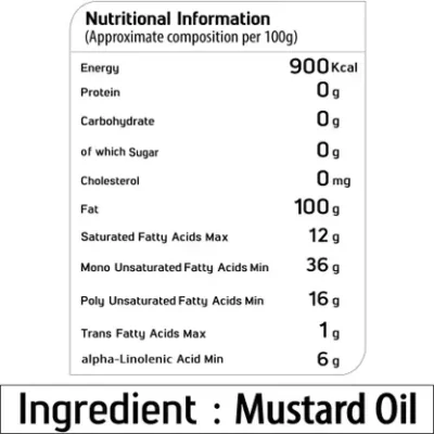 King's Kachi Ghani Mustard Oil Pouch - 1 L
