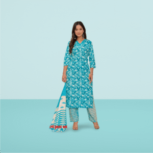 360G_ Aruna Premium Cotton Kurti with Pant and dupatta Set
