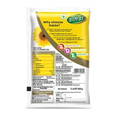 Dalda Refined Sunflower Oil, 1 Liter