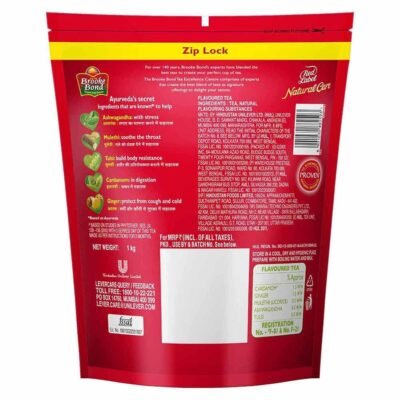 Red Label Natural Care Tea,Chai Made With 5 Ayurvedic Herbs,1 Kg,Ginger Tea