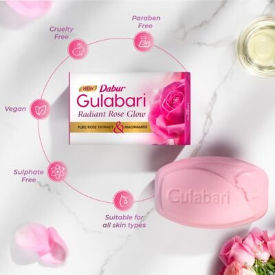 Dabur Gulabari Pure Rose Soap - Pack of 4