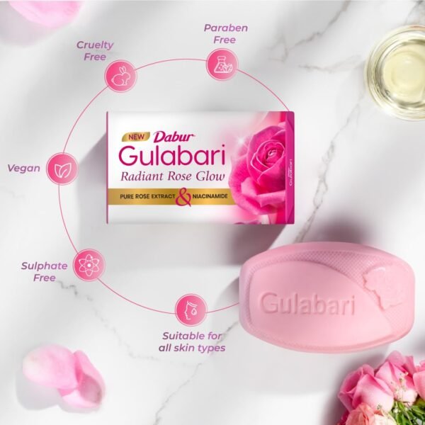 61Bm9XmHM0L._SL1080_ Dabur Gulabari Pure Rose Soap - Pack of 4
