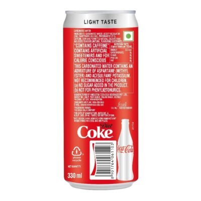 Coca-Cola Cola Soft Drink - Diet Coke, 330Ml Can, Vegetarian