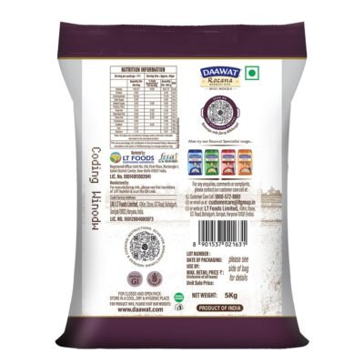 Daawat Sehat/Rozana Basmati Rice Mini Mogra, 5kg