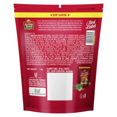 Red Label Brooke Bond Tea Leaf,1 Kg,Ginger Tea,Basil,Cardamom,Ginger