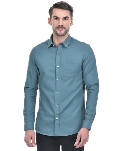 Numero Uno Men's Solid Turquoise Shirt