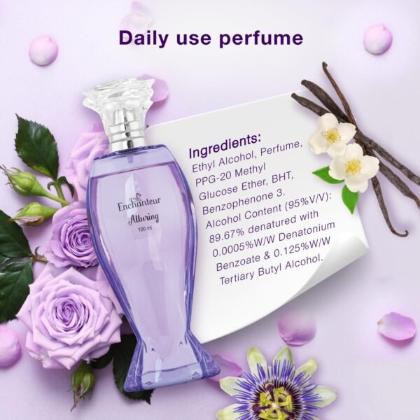 Enchanteur Alluring Rose Perfume, 100ml - Image 3