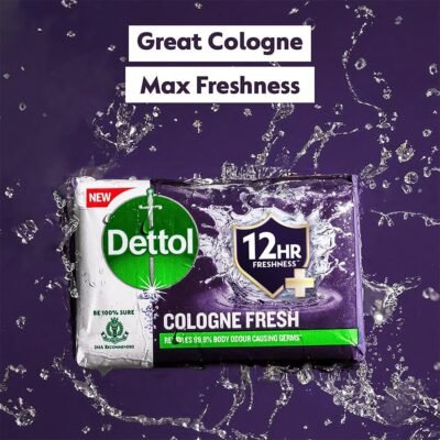 Dettol Cologne Fresh Bathing Soap Bar - 12-Hour Freshness