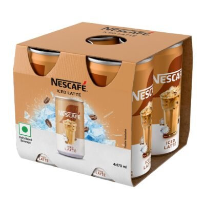 Nescafe Café-Style Cold Coffee, Iced Latté, 170ml, (Pack of 4)