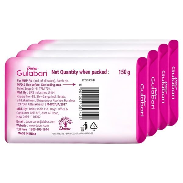 71dbMliIwUL._SL1500_ Dabur Gulabari Pure Rose Soap - Pack of 4
