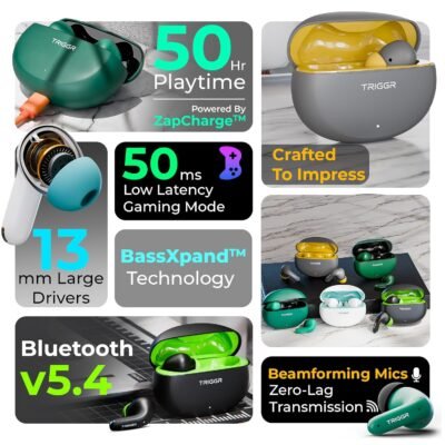 TRIGGR Ultrabuds N3 - Crisp Calling & 50H Playtime