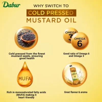 Dabur Cold Pressed Mustard Oil (1 L)