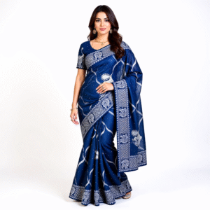 qwen-image-edit_wearing-a-female-indian Elegant Crime Action Women's Net Sarees
