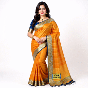 qwen-image-edit_wearing-a-female-model-this-saree Jems Yellow Women's Saree
