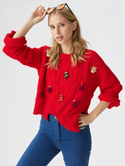 Girls Winter Fancy red Sweaters | pure cotton