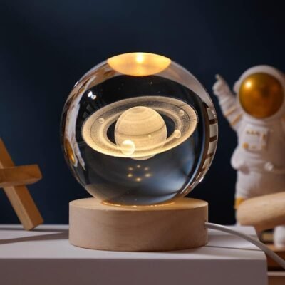 3D Galaxy Saturn Crystal Ball Night Light