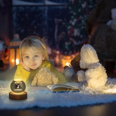 3D Galaxy Crystal Ball Night Lamp