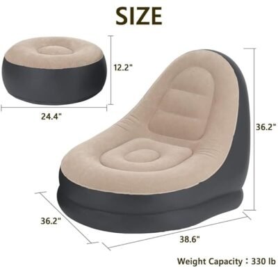 Velvet 2 Seater Inflatable Lounge Chair | Air Sofa