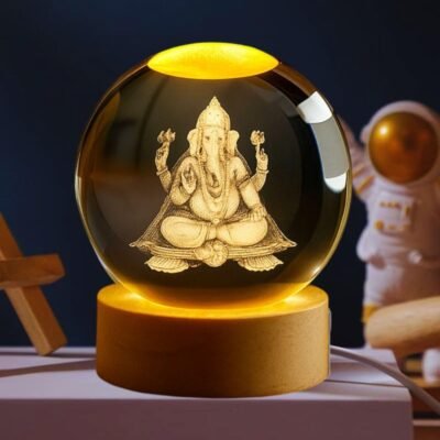 Lord Ganesh Ji Crystal Ball Night Light