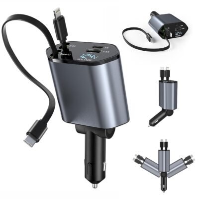 120W Retractable Car Charger