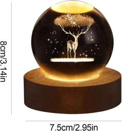 3D Galaxy Crystal Ball Night Lamp