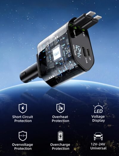 120W Retractable Car Charger