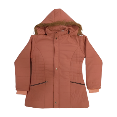 Cute Girl Orange Winter Jacket