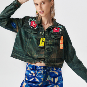 Girls Fancy Denim Jacket | short denim |half sleeves