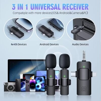 K15 3-in-1 Wireless Lavalier Microphone