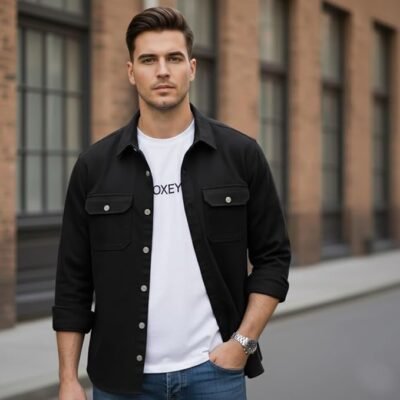 DEELMO Men's Stylish Cotton Blend Shirt