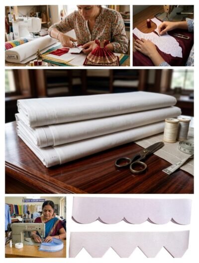 Buckram for Tailoring and Stitching, Interlining Stiff  Sheet | White-2 Meter