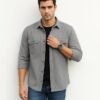 DEELMO Men's Stylish Cotton Blend Shirt