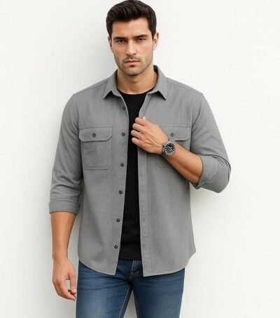 DEELMO Men's Stylish Cotton Blend Shirt