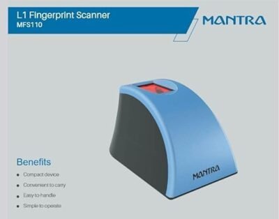 Mantra MFS 110 L1 Biometric Single Fingerprint Scanner | High Security and Fast scanning | Reliable and Durable| | Aadhaar Authentication Device