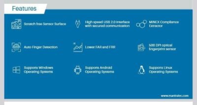 Mantra MFS 110 L1 Biometric Single Fingerprint Scanner | High Security and Fast scanning | Reliable and Durable| | Aadhaar Authentication Device