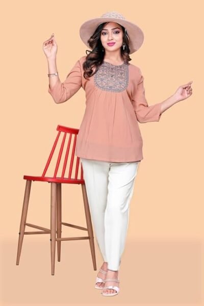 Stylish Embroidered Women's Short Kurti