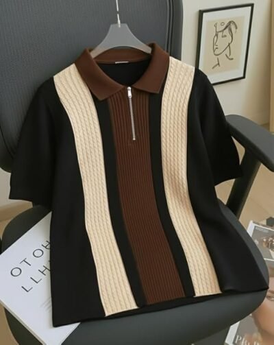 AUSK Men's Retro Knit Polo | T-shirt